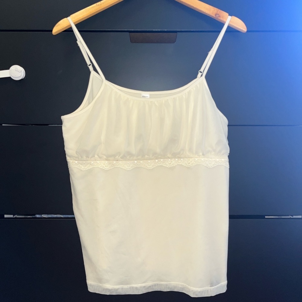 Cream milkmaid top with lacey busy detail